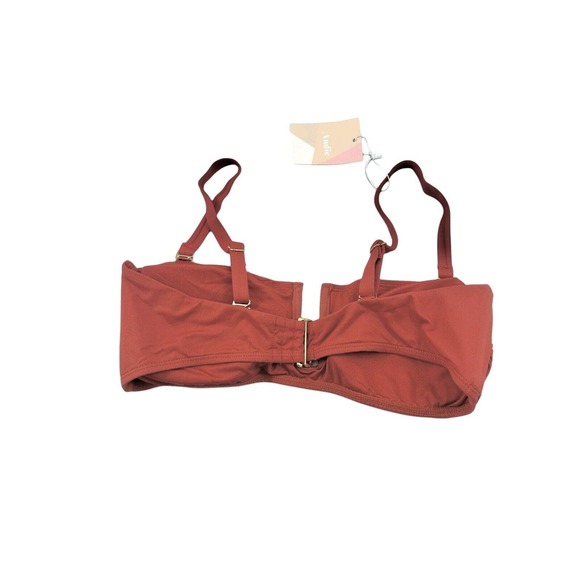 Andie The Last Splash Cartagena Bandeau Top Women’s sz M In Terracotta - Picture 3 of 7